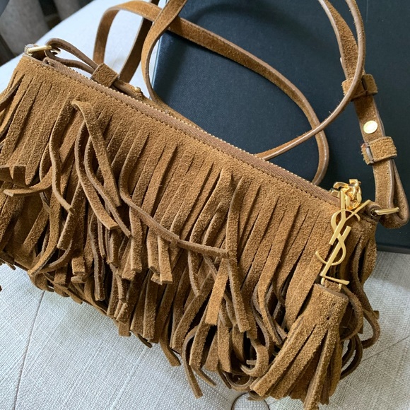 Yves Saint Laurent Fringe Crossbody In Suede - Picture 4 of 6